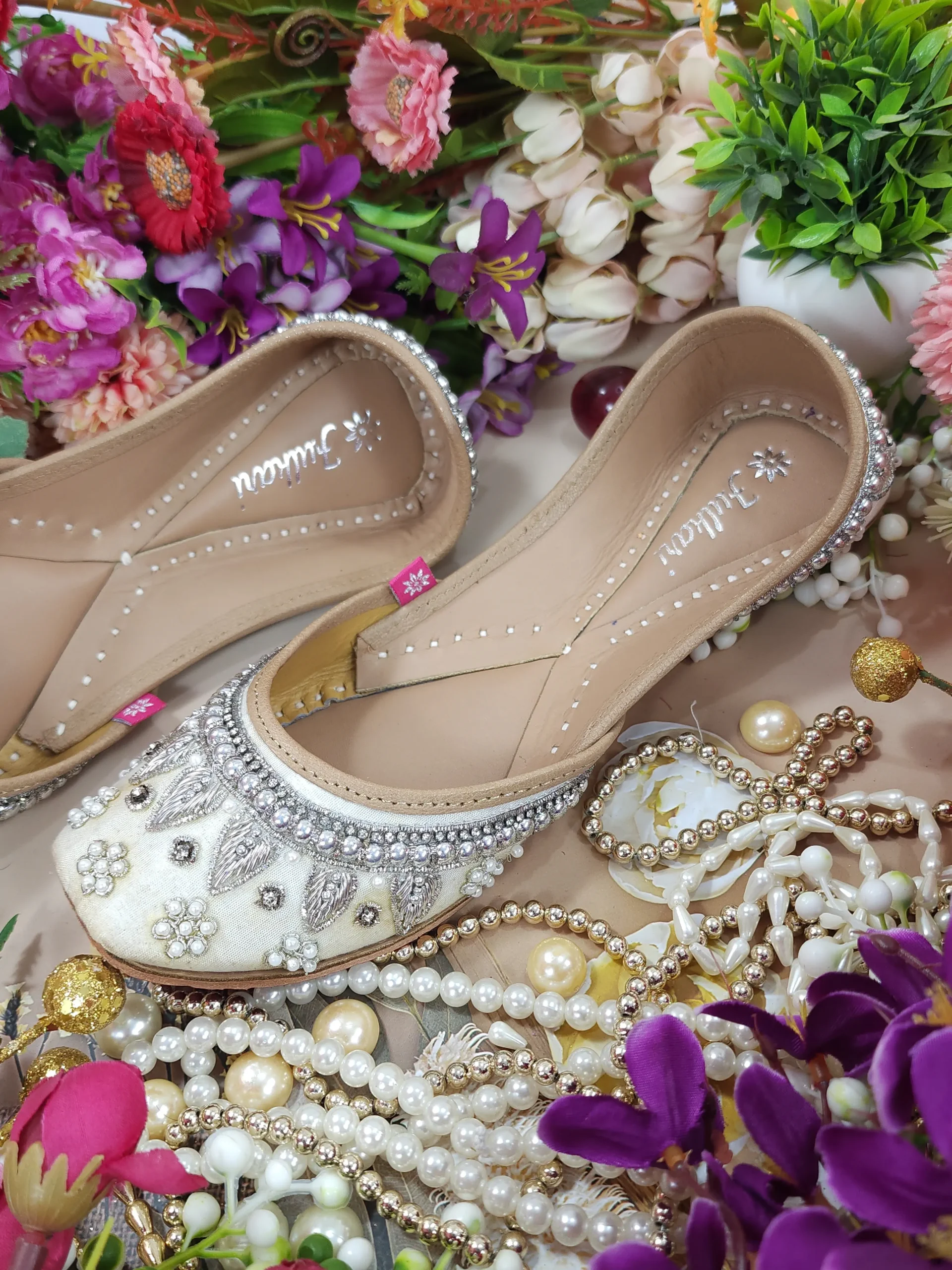 pearl beads payal white silver pearl beads payal white silver