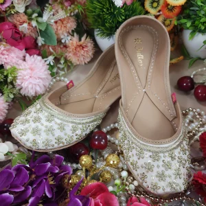phulkari lily zarri flower beige gold