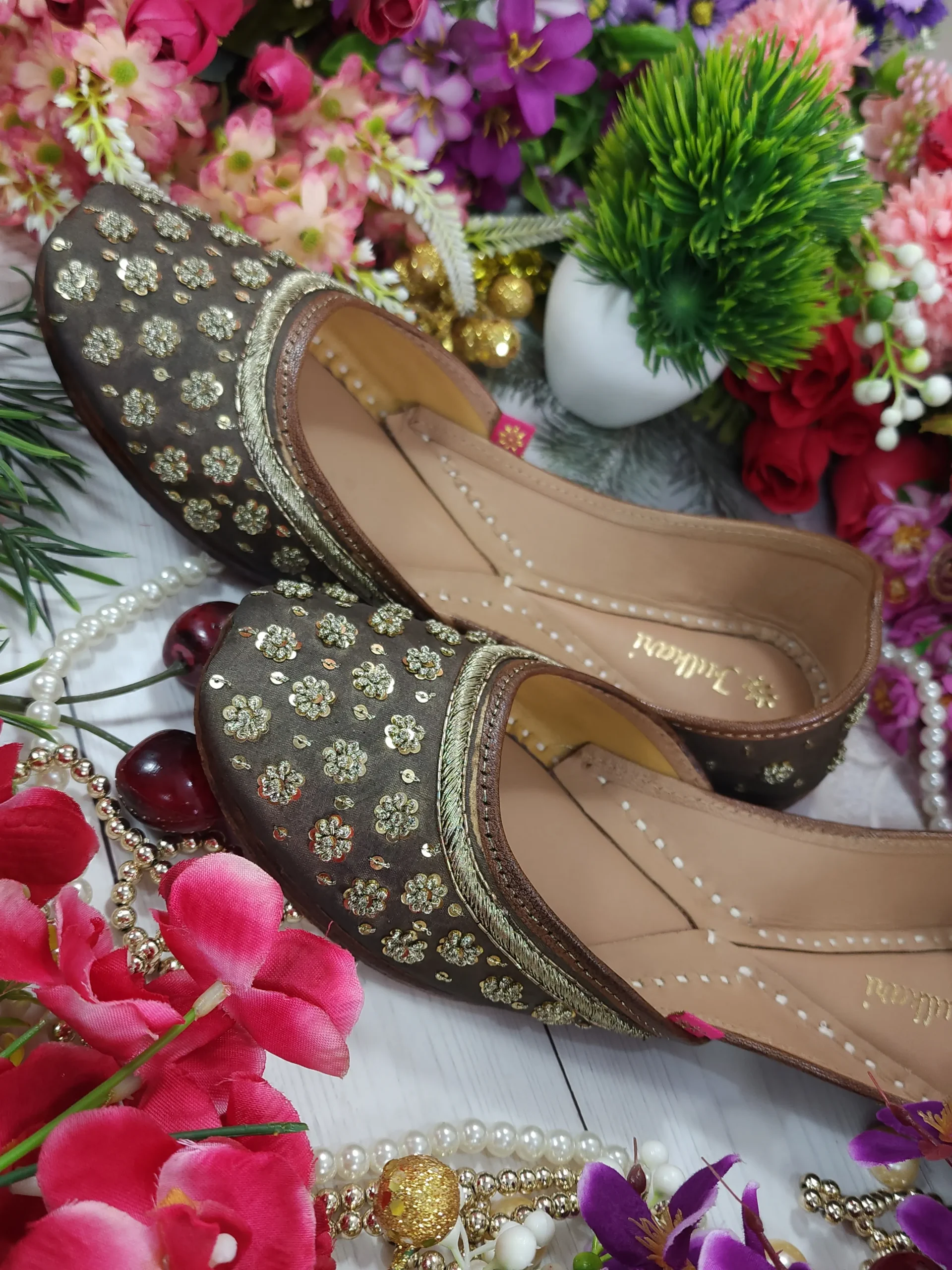 phulkari lily zarri flower brown gold phulkari lily zarri flower brown gold