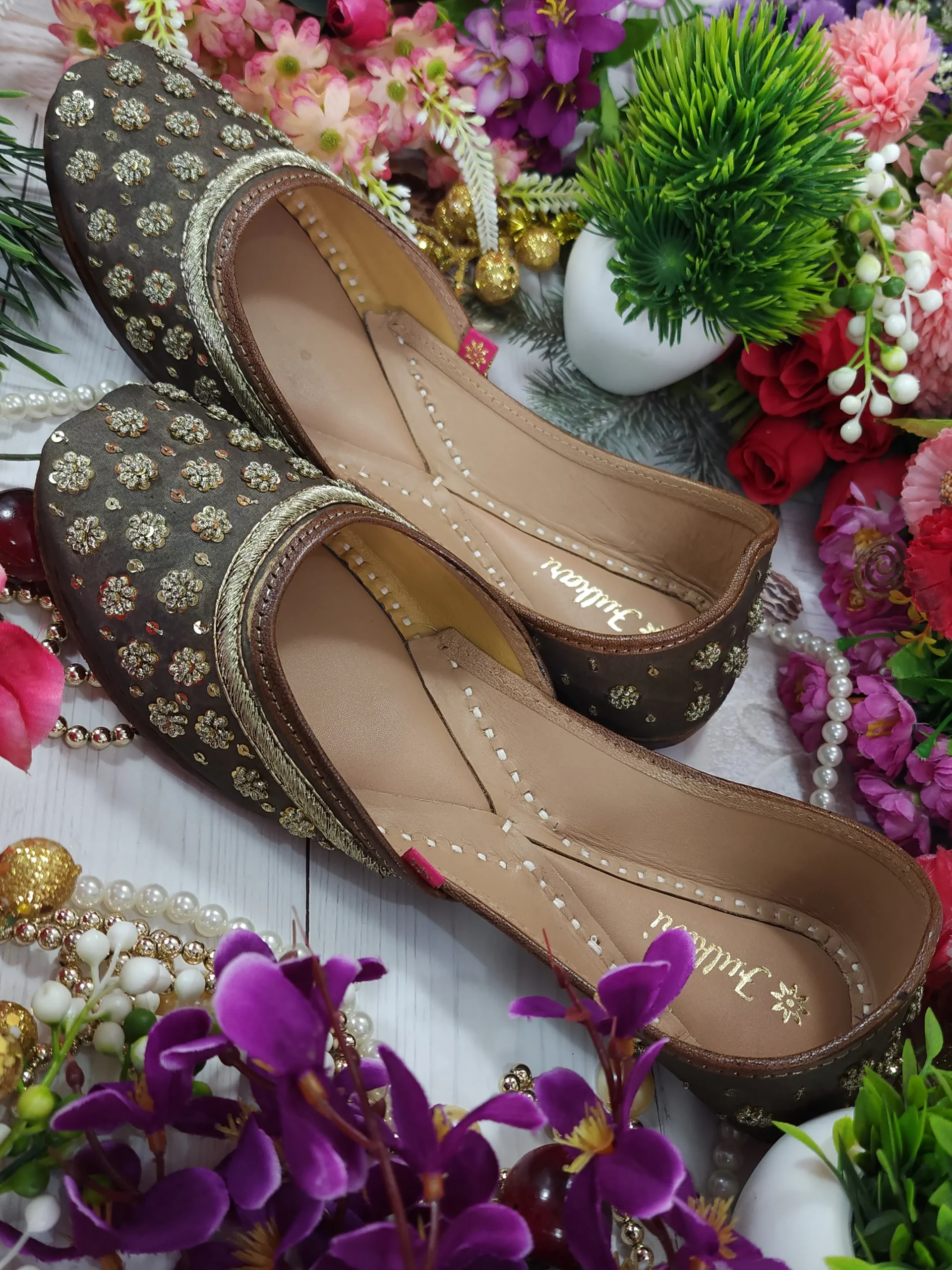 phulkari lily zarri flower brown gold phulkari lily zarri flower brown gold