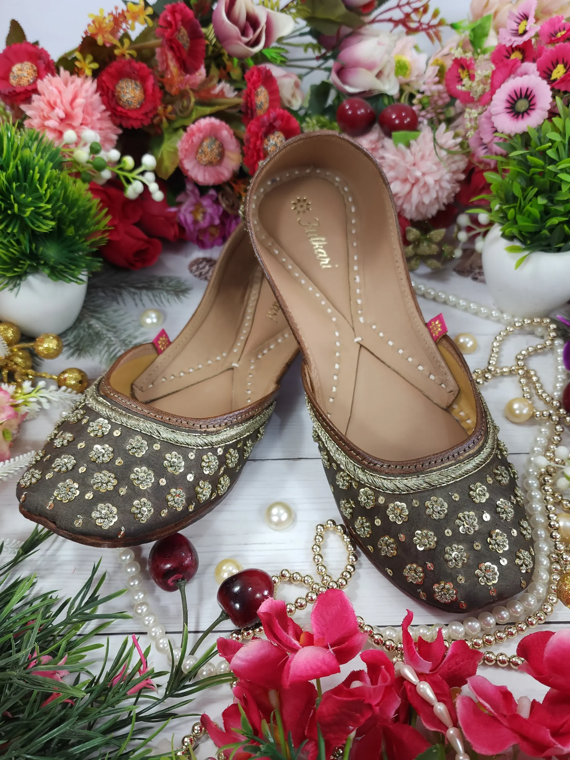 phulkari lily zarri flower brown gold phulkari lily zarri flower brown gold