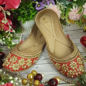 surahi beads saloni red gold