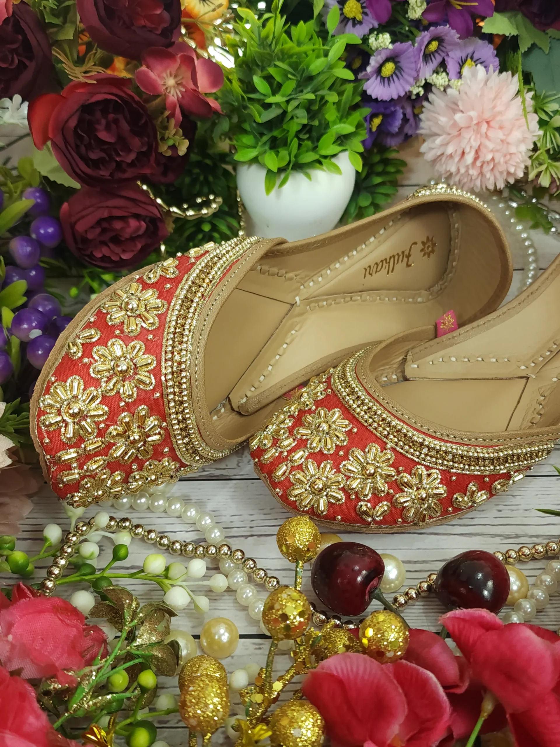 surahi beads saloni red gold surahi beads saloni red gold