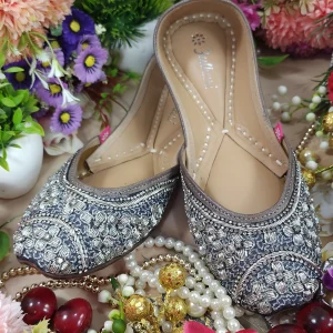 royal bridal forget me not juttis gunmetal silver