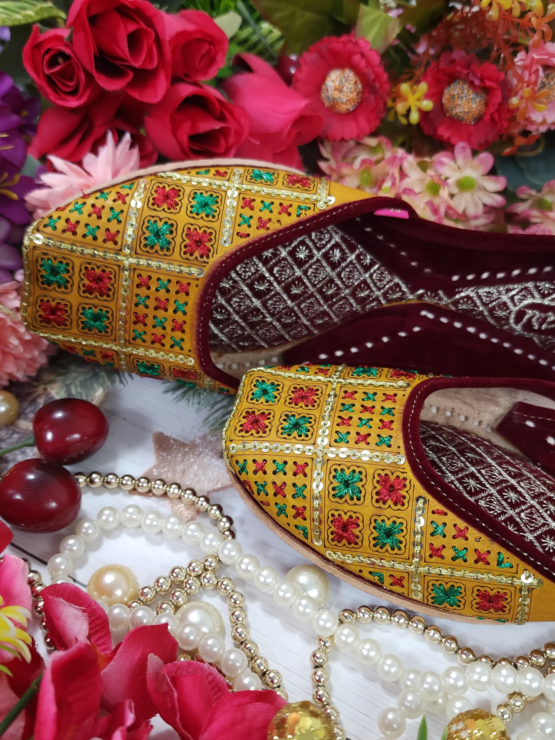 twinkle leather sequins & zarri handwork embroidered yellow multicolor semi casual yellow multicolor twinkle leather sequins & zarri handwork embroidered yellow multicolor semi casual yellow multicolor