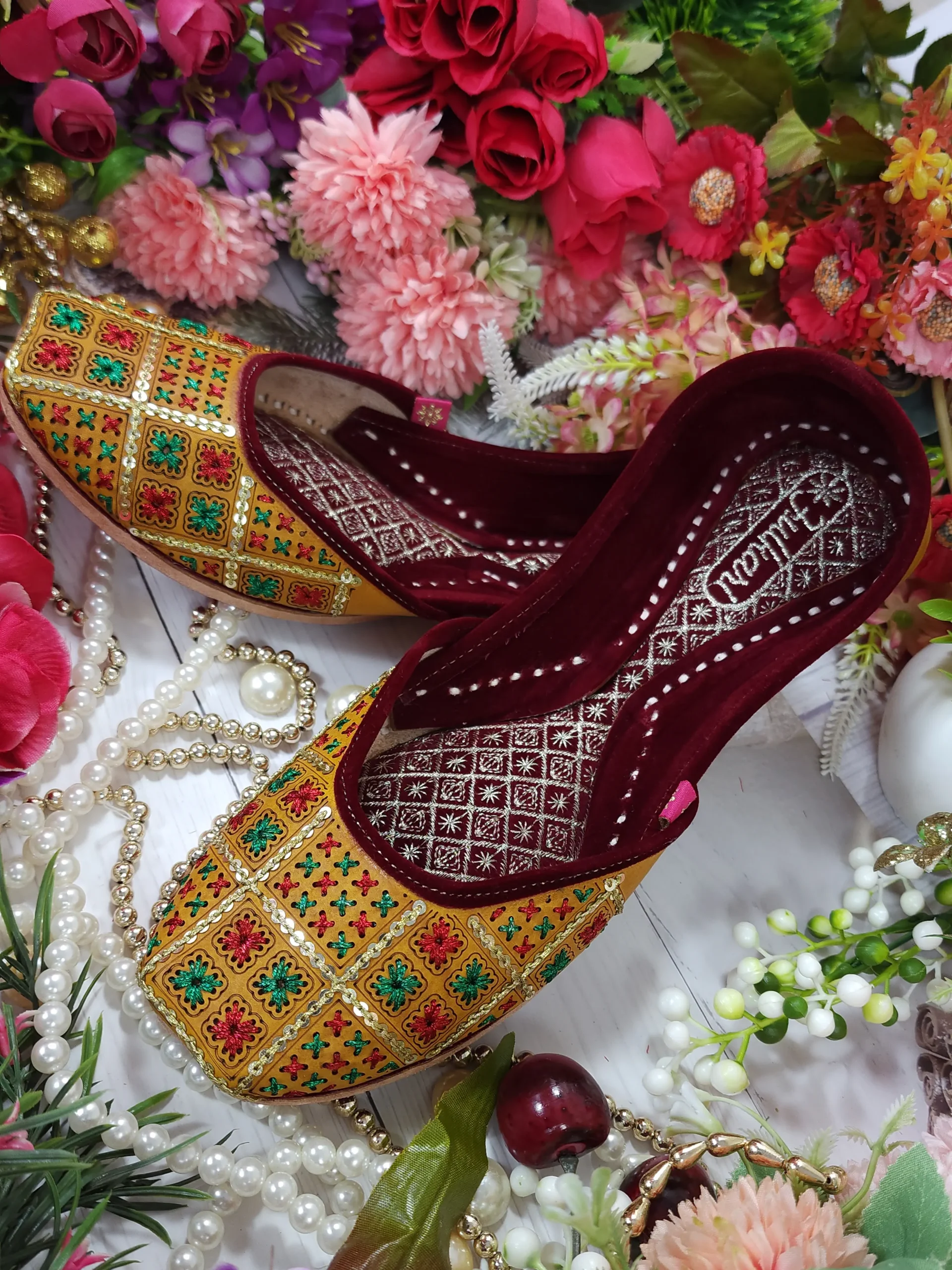 twinkle leather sequins & zarri handwork embroidered yellow multicolor semi casual yellow multicolor twinkle leather sequins & zarri handwork embroidered yellow multicolor semi casual yellow multicolor
