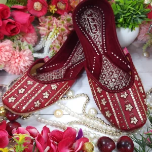 flower beads embroidry red gold semi casual red gold